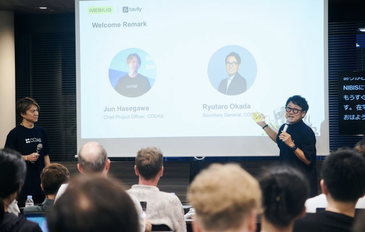 CODAS presenting its data-sovereignty vision at Shibuya Solasta Conference — photo via CODAS